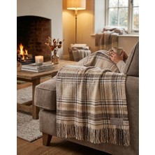 Livoras Home Dinarsu Cozy Life Pamuklu Tv Battaniyesi 130 x 170CM (Plaid Bej)
