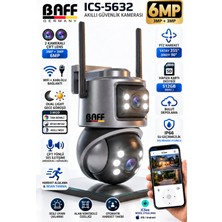 Baff ICS-5632 6mp Çift Lens Wifi Akıllı Güvenlik Kamerası Ptz Aı Insan Algılama Hareket Takip Gece Görüşlü