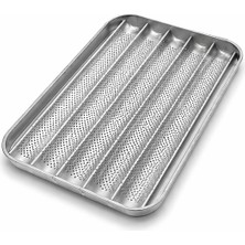 Öz Mutfak 40X60 cm Delikli Alüminyum Baget Ekmek Tepsisi/tavası - Endüstürüyel Fırınlar Için