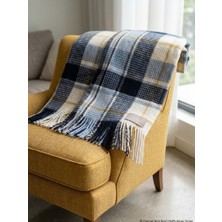 Livoras Home Dinarsu Cozy Life Pamuklu Tv Battaniyesi 130 x 170CM ( Inka Mavi Sarı)