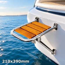 Goldsea Marine Tekne Platform Teak Boru Çapı 25MM Paslanmaz Çelik Aısı 316, Tik Çıtalı 39X21CM, Sealux