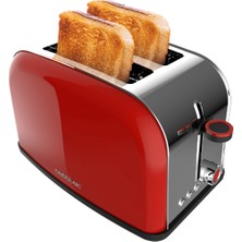 Cecotec Toastin' Time 850 Red Lite 2 Dilim Ekmek Kızartma Makinesi, Inox, Kırıntı Tepsili