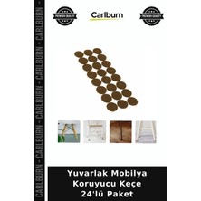 Carlburn Özel Üretim Sandalye Altlığı Ofis Aksesuarı Yuvarlak Mobilya Koruyucu Keçe 24'lü Paket