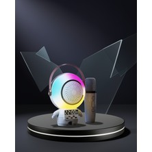 Kaliteyi Bul Rgb Işıklı Astronot Tasarımı Bluetooth Hoparlör Karaoke Mikrofonlu