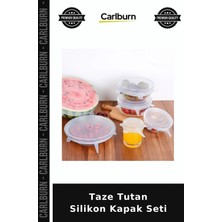 Carlburn Özel Üretim Pratik Mutfak Sızdırmaz Esnek Taze Tutan Silikon Kapak Seti