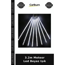 Carlburn Özel Üretim Dekoratif Balkon Bahçe Yılbaşı Aydınlatma 3.2m Meteor LED Beyaz Işık
