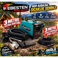 Webesten 12-24-220 V Akülü Şarjlı Dizel Isıtıcı Metal Yapı ile Taşınabilir Konfor Sağlar