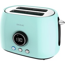 Cecotec ClassicToast 8000 Blue Double Dijital Göstergeli Ekmek Kızartma Makinesi, 3,8 cm Yuva