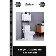 Carlburn Özel Üretim Dolap Kapaklı Pratik Banyo Düzenleyici Raf Dolabı