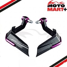 Motomart+ Kawasaki Ninja 500  Rüzgarlıklı Manet Koruma Karbon Desenli Mor MKT1257