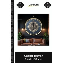 Carlburn Özel Üretim Büyük Boy Mekanik Dekoratif Endüstriyel Salon Ofis Roma Rakamlı Çarklı Duvar Saati 60 cm