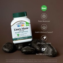 21ST Century, Lion's Mane Aslan Yelesi General Health & Wellness 2,100 Mg, 60 Vegetarian Capsules