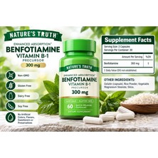 Nature's Truth Benfotiamine Fat-Soluble Vitamin B-1 Thiamin 300 Mg 60 Capsules