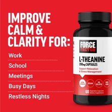 Force Factor Extra Strength L-Theanine Stress Relief, And Supporting Calm Relaxation 200MG 60 Veg