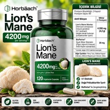 Horbaach Horbäach Lion's Mane Mushroom Extract Aslan Yelesi 4200 Mg 120 Caps