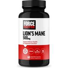 Force Factor Lion's Mane, 500 Mg(Aslan Yelesi Mantarı)60 Vegetable Vegan Caps