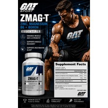 Gat Sport Gat, Zmag-T, Zinc, Magnesium, B6 + Boron Muscle Size & Strength Restorative Sleep  90 Veg Capsules
