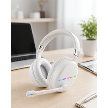 Kaliteyi Bul Beyaz Kablosuz Bluetooth Kulaklık Mikrofonlu Ergonomik Kulak Üstü Tasarım