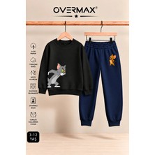 Overmax Çocuk Tom & Jerry Baskılı Kapüşonsuz Eşofman Takımı – 3-12 Yaş