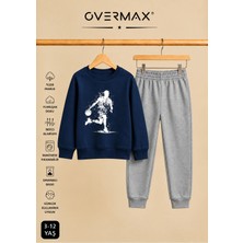 Overmax Top Süren Adam Baskılı Kapüşonsuz Sweatshirt Eşofman Takımı- 3-12 Yaş