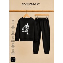 Overmax Top Süren Adam Baskılı Kapüşonsuz Sweatshirt Eşofman Takımı- 3-12 Yaş