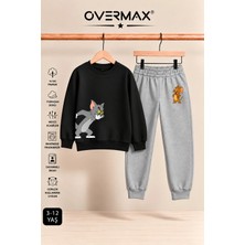 Overmax Çocuk Tom & Jerry Baskılı Kapüşonsuz Eşofman Takımı – 3-12 Yaş