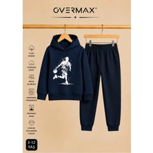 Overmax Top Süren Adam Baskılı Kapüşonlu Sweatshirt Eşofman Takımı- 3-12 Yaş