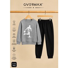 Overmax Top Süren Adam Baskılı Kapüşonsuz Sweatshirt Eşofman Takımı- 3-12 Yaş