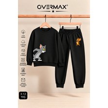 Overmax Çocuk Tom & Jerry Baskılı Kapüşonsuz Eşofman Takımı – 3-12 Yaş