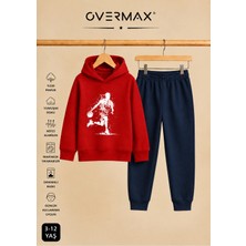 Overmax Top Süren Adam Baskılı Kapüşonlu Sweatshirt Eşofman Takımı- 3-12 Yaş