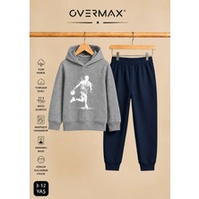 Overmax Top Süren Adam Baskılı Kapüşonlu Sweatshirt Eşofman Takımı- 3-12 Yaş