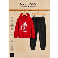 Overmax Top Süren Adam Baskılı Kapüşonlu Sweatshirt Eşofman Takımı- 3-12 Yaş