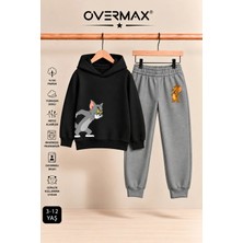 Overmax Çocuk Tom & Jerry Baskılı Kapüşonlu Eşofman Takımı – 3-12 Yaş