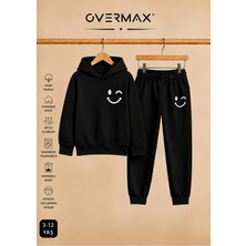 Overmax Çocuk Smile Baskılı Kapüşonlu Eşofman Takımı - 3-12 Yaş