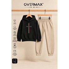 Overmax Paris Baskılı Çocuk Kapüşonlu Eşofman Takımı – 3-12 Yaş