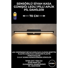 Satışmax Modern Kablosuz Tak Çalıştır Aplik Banyo Tablo Ayna Aydınlatma Siyah (70 Cm) Pil Dahildir Günışığı LED