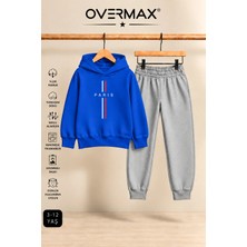 Overmax Paris Baskılı Çocuk Kapüşonlu Eşofman Takımı – 3-12 Yaş