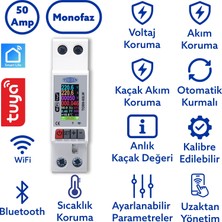 Tomzn Akıllı Kaçak Akım Rölesi ve Voltaj Akım Koruma Rölesi 50A Wifi Özellikli Smartlife