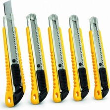 Kaliteyi Bul 5'li Metal Falçata Seti Sarı Ergonomik Saplı