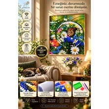 Hi Stone Çiçek Bahçesindeki Kelebek 5d Diamond Painting - Elmas Mozaik Tablo Boyama Hobi Seti Kiti - 50X40 cm