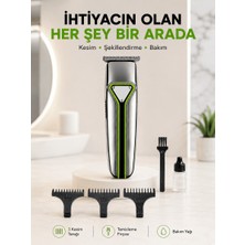 Soontech Profesyonel Saç Sakal Tıraş Makinesi T Bıçaklı Şarjlı Kablosuz 3 Taraklı Erkek Bakım Seti