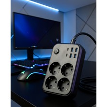 Kaliteyi Bul Çoklu Priz 4 USB 2 Type-C 4 Prizli Akım Korumalı