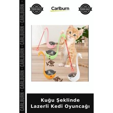 Carlburn Özel Üretim Interaktif Avlanma Mama Hazneli Eğlenceli Sevimli Kuğu Şeklinde Lazerli Kedi Oyuncağı