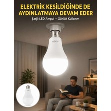 Bin1çeşit Acil Durumlar Için Şarjlı LED Ampul 6400K Soğuk Beyaz 30 Watt Yeni Nesil