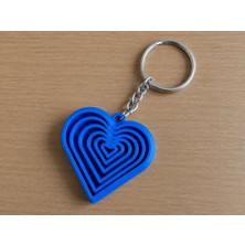 Bin1çeşit 3D Baskı Kalp Fidget Anahtarlık - Hareketli Stres Oyuncağı ve Çanta Süsü-Mavi