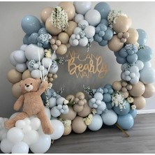 Pazariz Retro Derin Okyanus Deniz Kumu ve Fırtına Mavisi Balon Zinciri 100 Adet