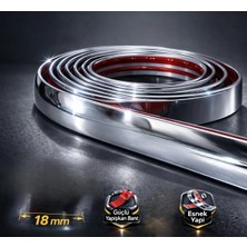 Bmw 7 Serisi Uyumlu Yapışkanlı 18MM 8 Metre Krom Nikelaj Trim Şerit – Araç Dış Dekor Bandı