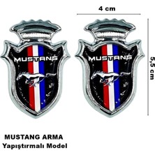 Mustang Arma Yapıştırmalı Mustang Model 2 Li Arma Seti Araç Kelebek Çamurluk Arma 1 Set