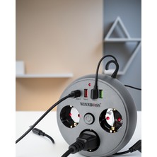 Kaliteyi Bul 3 Priz 3 USB Type-C Hızlı Şarj 2m Uzatma Kablosu