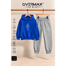 Overmax Oh Happy Day Baskılı Kapüşonlu Sweatshirt Eşofman Takımı- 3-12 Yaş